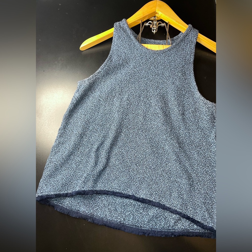Madewell Swingy Fringe Hem Sleeveless Tank Top in Blue Size XS EUC